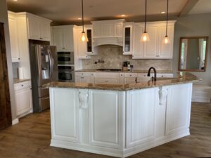 Professionally painted kitchen island and cabinets - Albany